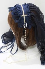 画像2: Angelic Pretty / Holy Theaterベール付ヘッドドレス  ネイビー H-26-03-13-1071-AP-AC-NS-ZH (2)