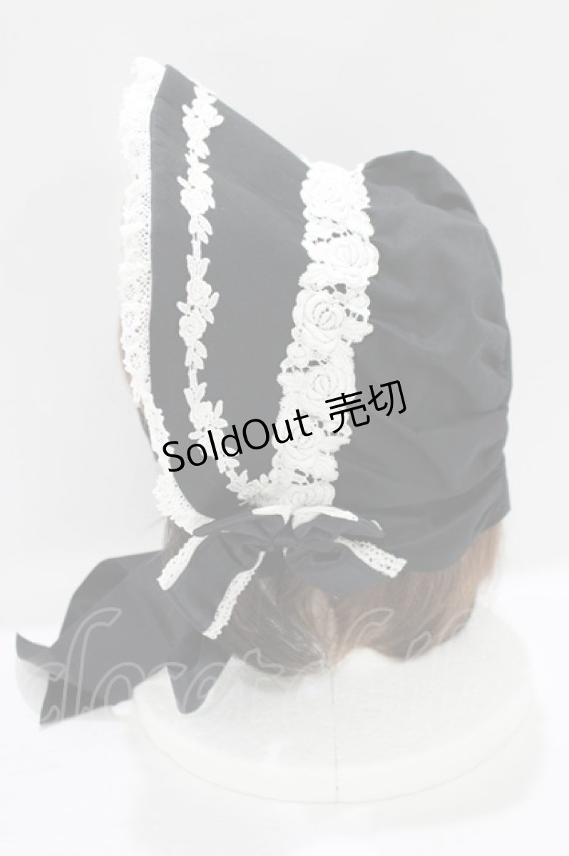 画像2: Innocent World / ローズレースボンネット (カツラギ)  ブラック H-26-03-13-1076-IW-AC-NS-ZH (2)