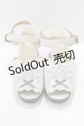 Fi.n.t / ブーケ刺繍ウッドライクソールサンダル M/23.5cm IVORY×BL H-26-03-13-1086-CA-SH-NS-ZH