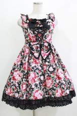 画像1: BABY,THE STARS SHINE BRIGHT / シュガーブーケ〜永遠の乙女の憧れ〜柄ジャンパースカートII Free ブラック H-26-03-13-1009-BA-OP-NS-ZH (1)