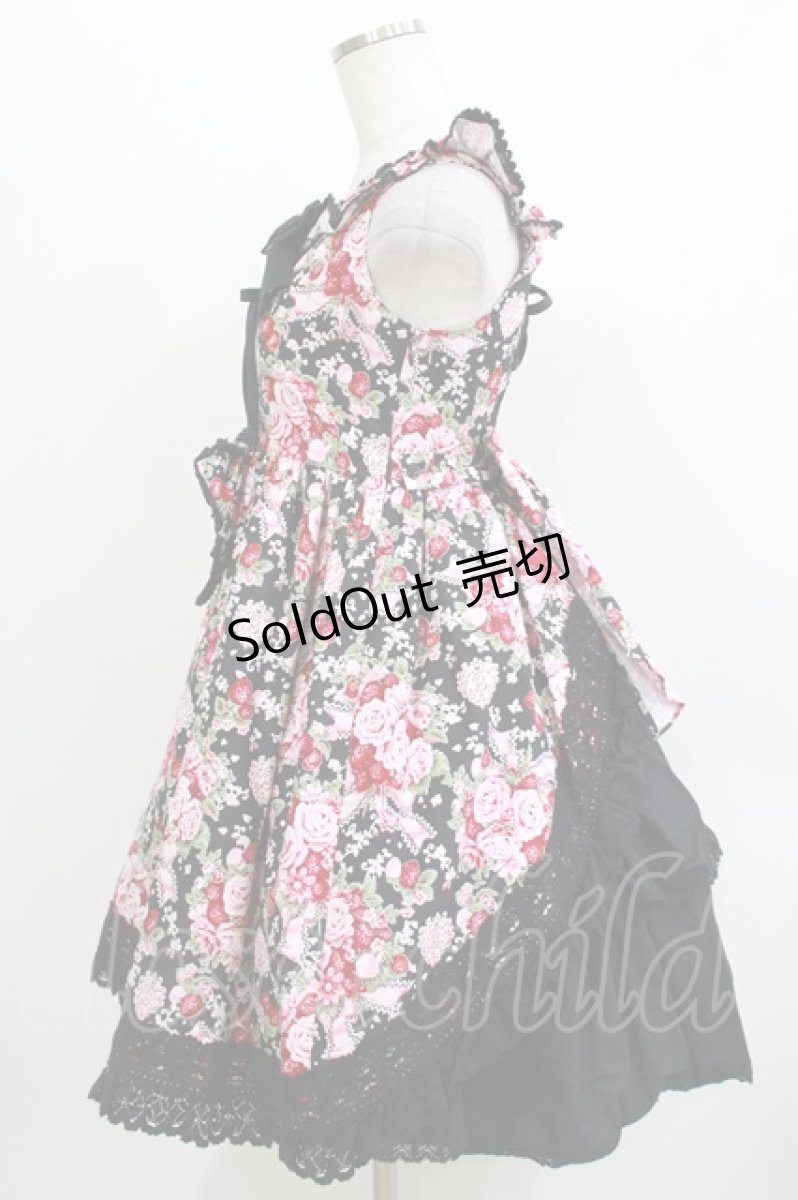 画像2: BABY,THE STARS SHINE BRIGHT / シュガーブーケ〜永遠の乙女の憧れ〜柄ジャンパースカートII Free ブラック H-26-03-13-1009-BA-OP-NS-ZH (2)