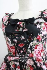 画像4: BABY,THE STARS SHINE BRIGHT / シュガーブーケ〜永遠の乙女の憧れ〜柄ジャンパースカートII Free ブラック H-26-03-13-1009-BA-OP-NS-ZH (4)