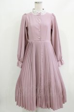 画像1: m petit by misako / AM*レースエリプリーツワンピース S ピンク H-26-03-13-1015-LO-OP-NS-ZH (1)