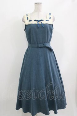 画像1: an another angelus / はしごリボン使いスクエアネックワンピース Free BLUE H-26-03-13-1016-CA-OP-NS-ZH