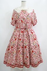 PINK HOUSE / PINK HOUSE×MISAKO&ERINKO　キャットチェリードロッププリントミディワンピース Free ピンク H-26-03-13-1003-LO-OP-NS-ZH