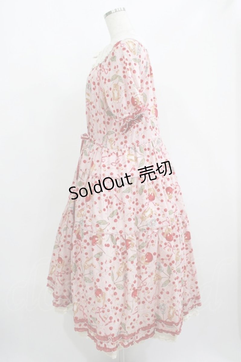 画像2: PINK HOUSE / PINK HOUSE×MISAKO&ERINKO　キャットチェリードロッププリントミディワンピース Free ピンク H-26-03-13-1003-LO-OP-NS-ZH (2)