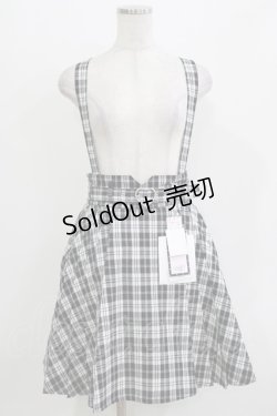 画像1: Lovely Tency / 眞白ありす/サス付きチェックスカート L ブラック H-26-03-13-1024-GO-SK-NS-ZH