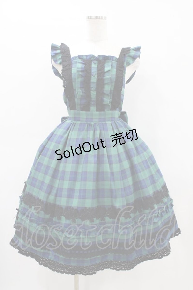 画像1: Chalmiere / タータンチェックジャンパースカート M グリーン H-26-03-14-027-0-OP-NS-ZH (1)