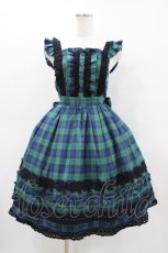 画像1: Chalmiere / タータンチェックジャンパースカート M グリーン H-26-03-14-027-0-OP-NS-ZH (1)