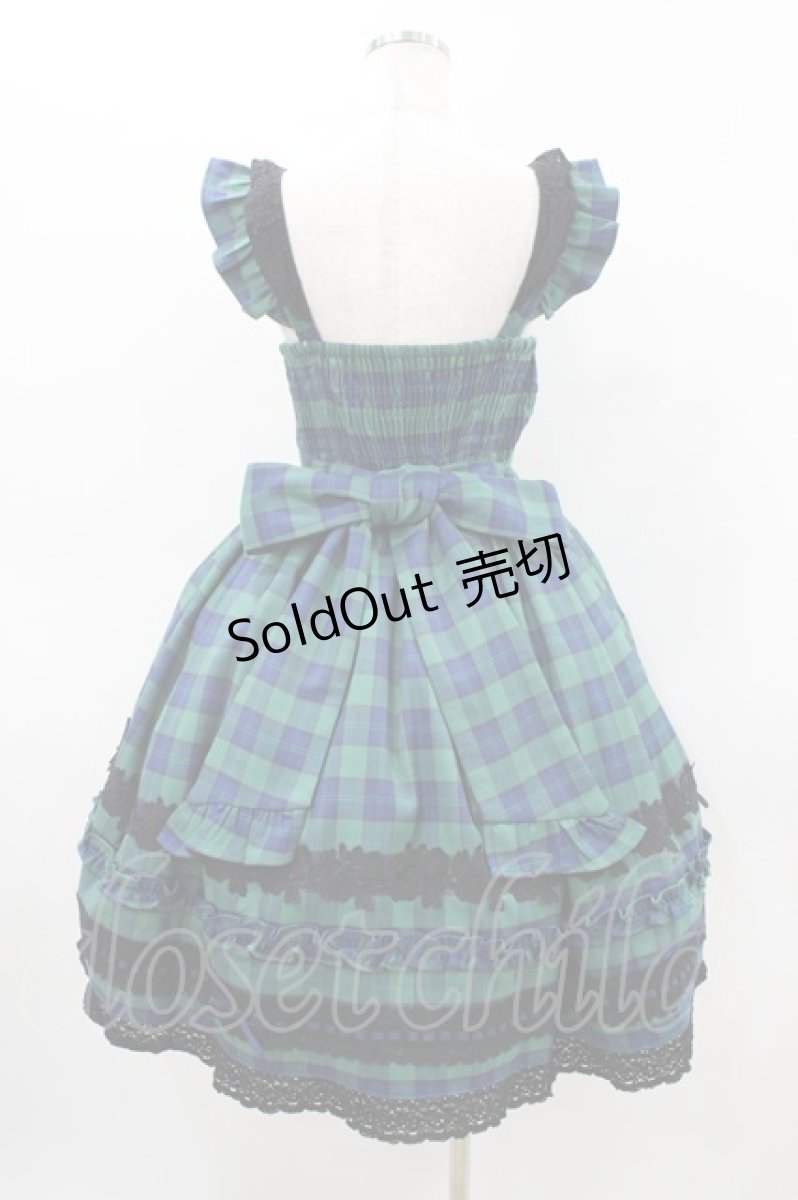 画像2: Chalmiere / タータンチェックジャンパースカート M グリーン H-26-03-14-027-0-OP-NS-ZH (2)