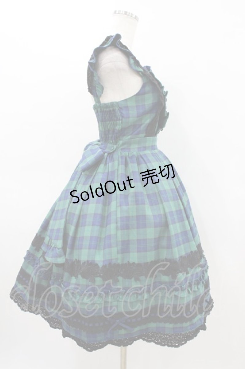 画像3: Chalmiere / タータンチェックジャンパースカート M グリーン H-26-03-14-027-0-OP-NS-ZH (3)