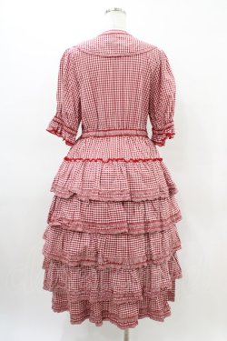 画像2: alcali / alcali × misako aoki/コットンギンガム前あきワンピース Free レッド H-26-03-14-032-LO-OP-NS-ZH