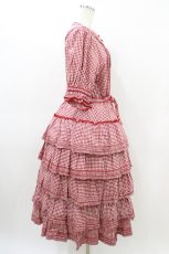 画像3: alcali / alcali × misako aoki/コットンギンガム前あきワンピース Free レッド H-26-03-14-032-LO-OP-NS-ZH (3)