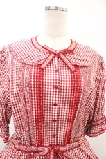 画像4: alcali / alcali × misako aoki/コットンギンガム前あきワンピース Free レッド H-26-03-14-032-LO-OP-NS-ZH (4)