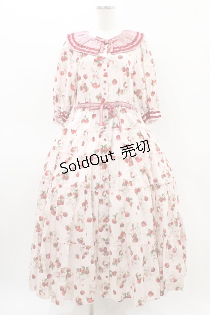 画像1: alcali / alcali × misako aoki/サイベリアンストロベリーワンピース Free ピンク H-26-03-14-033-LO-OP-NS-ZH (1)