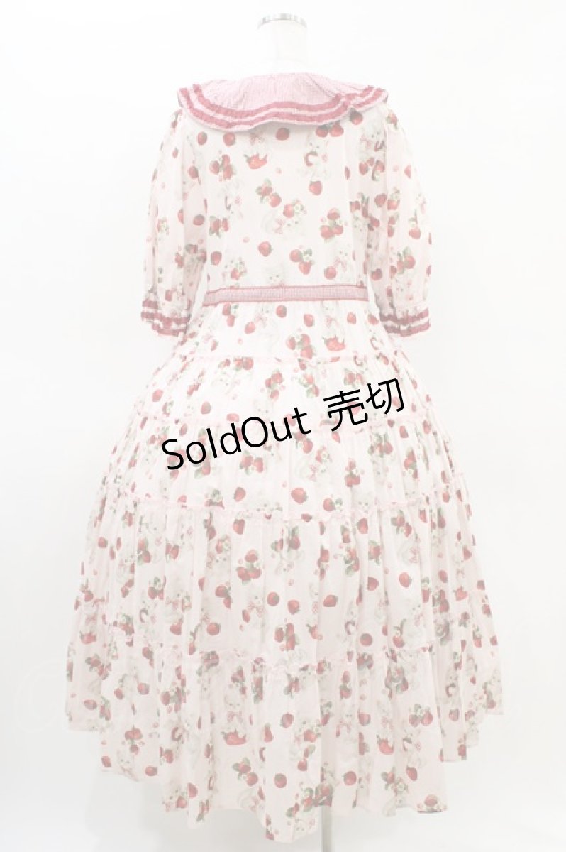 画像2: alcali / alcali × misako aoki/サイベリアンストロベリーワンピース Free ピンク H-26-03-14-033-LO-OP-NS-ZH (2)