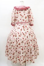 画像2: alcali / alcali × misako aoki/サイベリアンストロベリーワンピース Free ピンク H-26-03-14-033-LO-OP-NS-ZH (2)