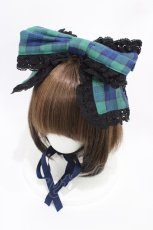 画像1: Chalmiere / タータンチェックマルチリボン  グリーン H-26-03-14-005-0-AC-NS-ZH (1)