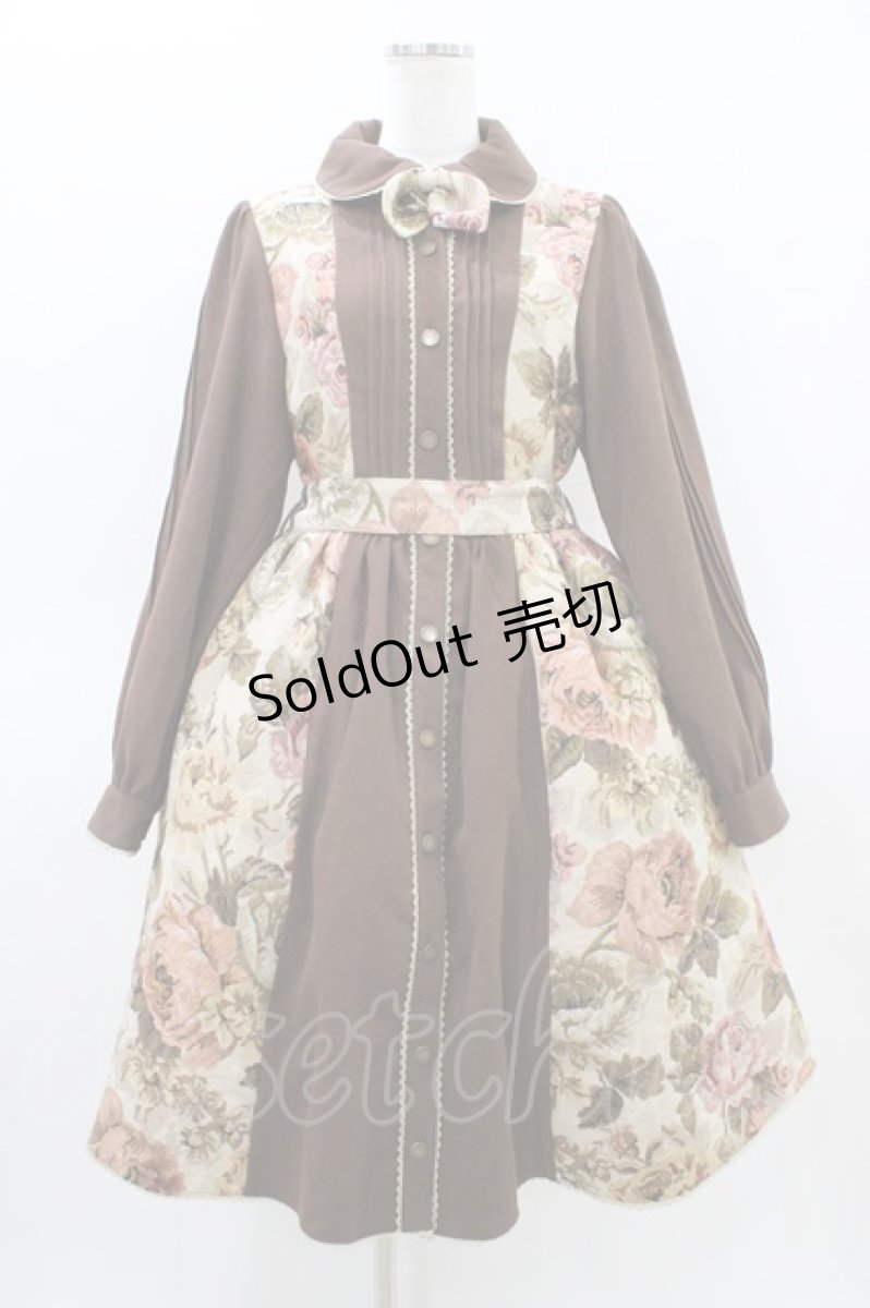 画像1: Kurumi Collaboration / ゴブラン切替ワンピース LL ベージュ H-26-03-14-037-GO-OP-NS-ZH (1)