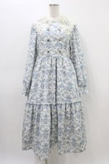 画像1: m petit by misako / トワルドジュイレース襟ワンピース M オフ/サックス H-26-03-14-040-LO-OP-NS-ZH (1)