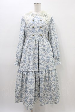 画像1: m petit by misako / トワルドジュイレース襟ワンピース M オフ/サックス H-26-03-14-040-LO-OP-NS-ZH