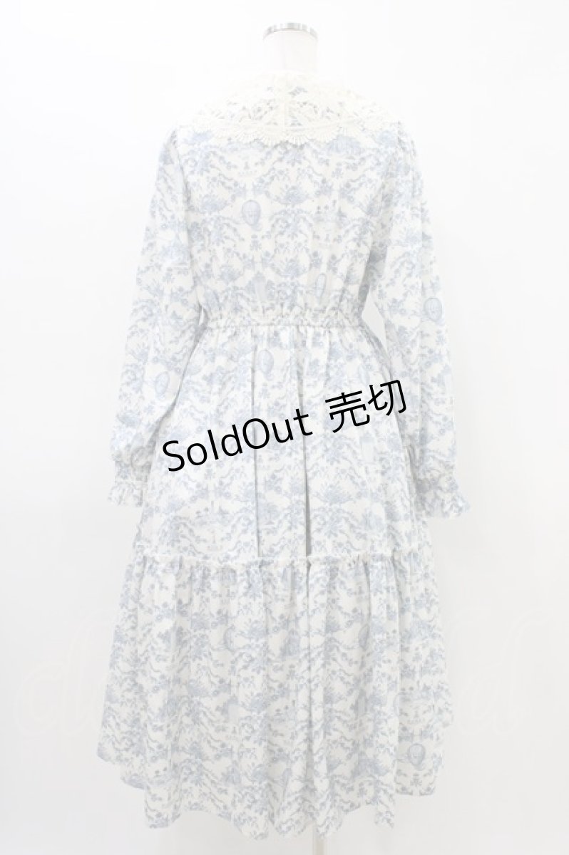 画像2: m petit by misako / トワルドジュイレース襟ワンピース M オフ/サックス H-26-03-14-040-LO-OP-NS-ZH (2)