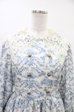 画像3: m petit by misako / トワルドジュイレース襟ワンピース M オフ/サックス H-26-03-14-040-LO-OP-NS-ZH (3)