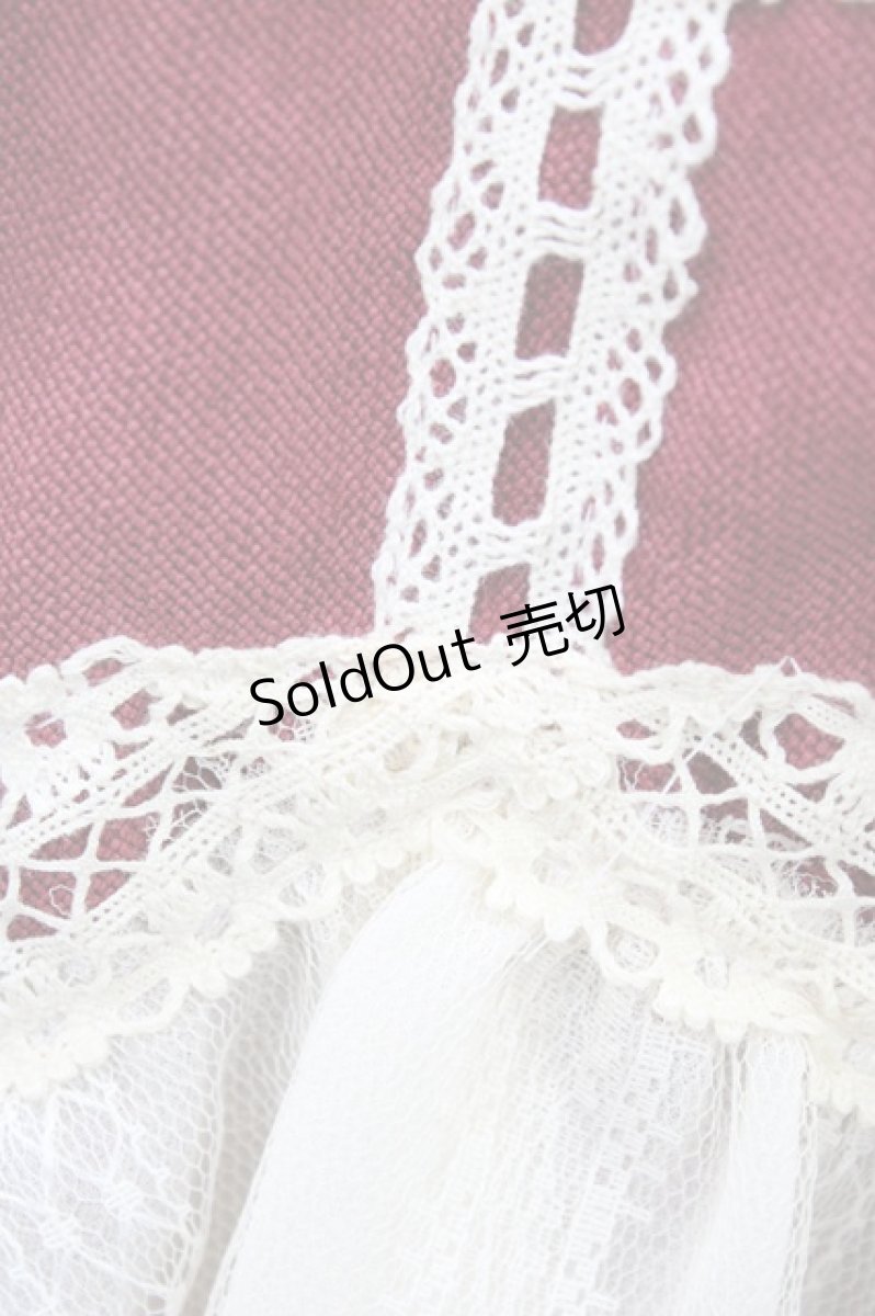 画像3: 吸吸猫（海外ロリータブランド） / はしごレースジャンパースカート Free ワイン H-26-03-14-046-PU-OP-NS-ZH (3)