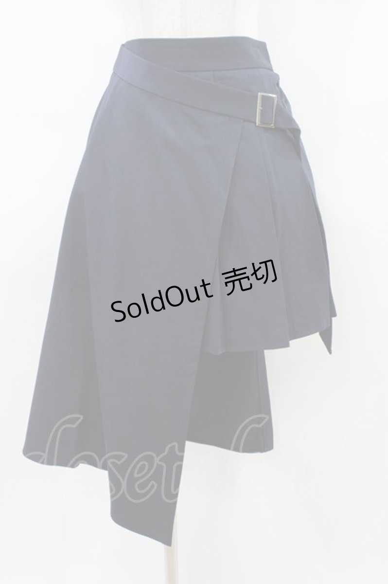 画像1: axes femme POETIQUE / ラップデザインプリーツスカート M ネイビー H-26-03-14-049-AX-BL-NS-ZH (1)