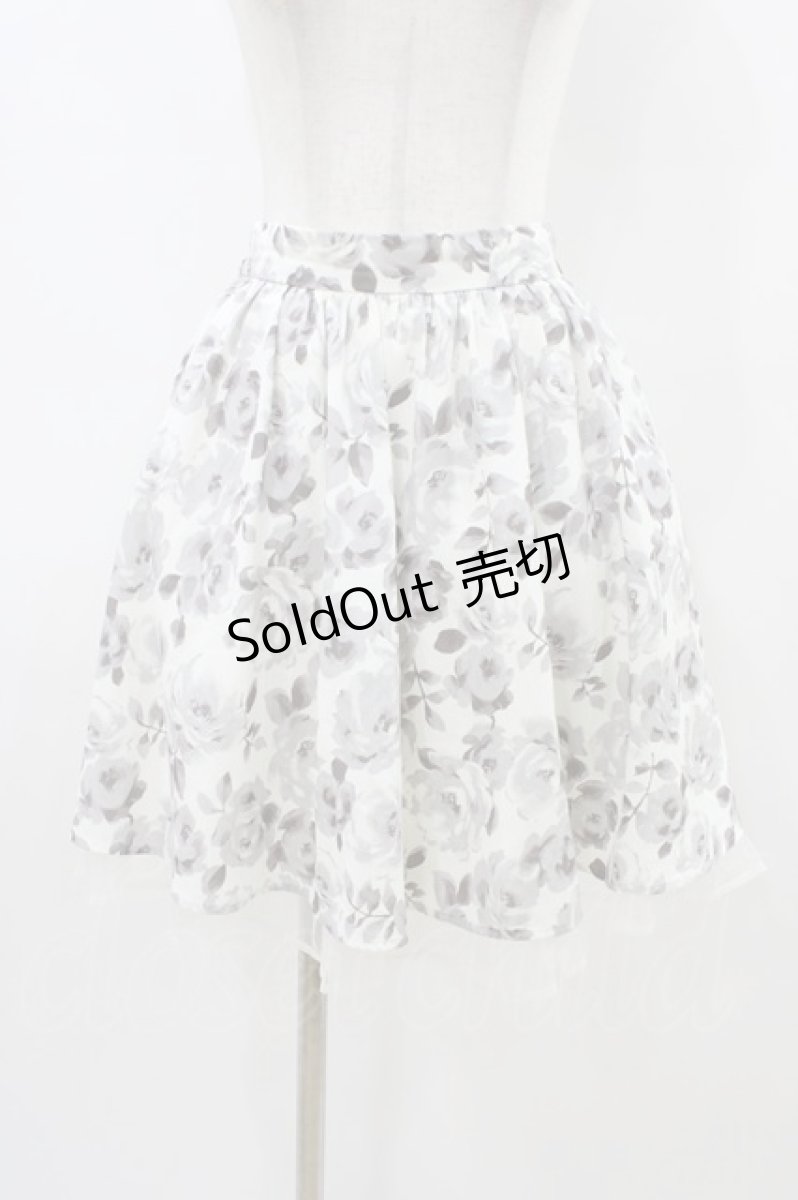 画像1: Ank Rouge / オーガンジーフリルスカート M オフ/グレー H-26-03-14-050-CA-SK-NS-ZH (1)