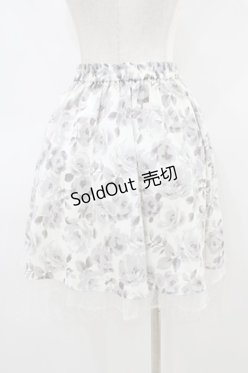 画像2: Ank Rouge / オーガンジーフリルスカート M オフ/グレー H-26-03-14-050-CA-SK-NS-ZH (2)