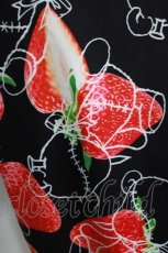 画像4: Amilige / ストロベリーベア総柄ZIP半袖パーカー  ブラック H-26-03-14-1024-PU-TO-KB-ZH (4)