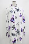Amilige / プリント総柄シャツ  ホワイト H-26-03-14-1025-PU-BL-KB-ZH