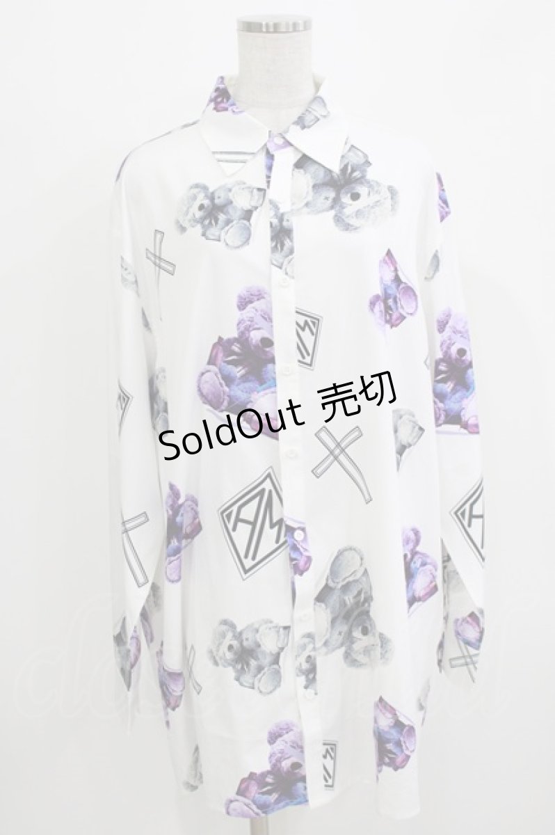 画像1: Amilige / プリント総柄シャツ  ホワイト H-26-03-14-1025-PU-BL-KB-ZH (1)