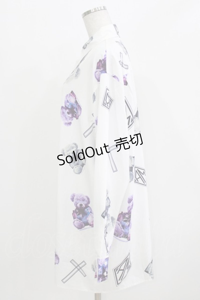 画像2: Amilige / プリント総柄シャツ  ホワイト H-26-03-14-1025-PU-BL-KB-ZH (2)