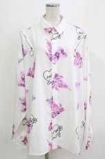 画像1: Amilige / シンデレラ宣言!×Amilige総柄ZIPシャツ  ホワイト H-26-03-14-1026-PU-BL-KB-ZH (1)