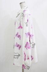 画像2: Amilige / シンデレラ宣言!×Amilige総柄ZIPシャツ  ホワイト H-26-03-14-1026-PU-BL-KB-ZH (2)