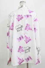 画像3: Amilige / シンデレラ宣言!×Amilige総柄ZIPシャツ  ホワイト H-26-03-14-1026-PU-BL-KB-ZH (3)