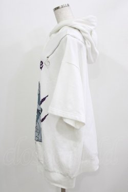 画像2: Amilige / NightmareWolf耳付き半袖ZIPパーカー  ホワイト H-26-03-14-1029-PU-TO-KB-ZH