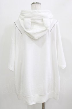 画像3: Amilige / NightmareWolf耳付き半袖ZIPパーカー  ホワイト H-26-03-14-1029-PU-TO-KB-ZH