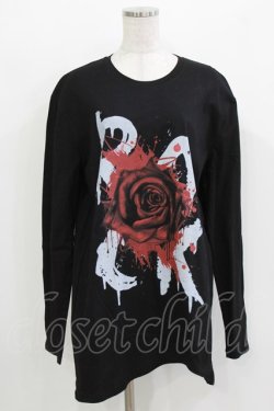 画像1: JURY BLACK / プリントロングカットソー  ブラック/ローズ H-26-03-14-1032-GL-TO-KB-ZH