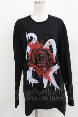 画像1: JURY BLACK / プリントロングカットソー  ブラック/ローズ H-26-03-14-1033-GL-TO-KB-ZH