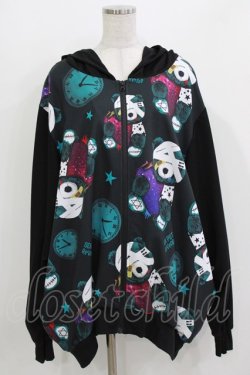 画像1: SEX POT ReVeNGe / プリント切替ZIPパーカー  ブラック H-26-03-14-1034-SP-TO-KB-ZH