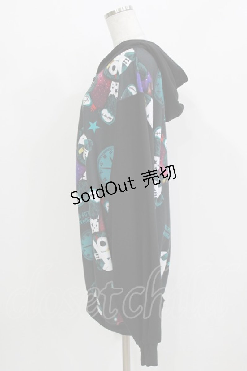 画像2: SEX POT ReVeNGe / プリント切替ZIPパーカー  ブラック H-26-03-14-1034-SP-TO-KB-ZH (2)