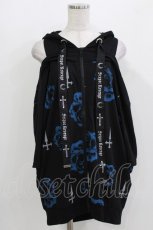 画像1: SEX POT ReVeNGe / オフショル風半袖ZIPパーカー  ブラック H-26-03-14-1035-SP-TO-KB-ZH (1)