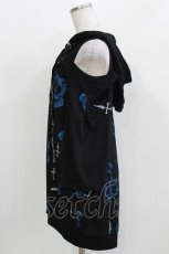 画像2: SEX POT ReVeNGe / オフショル風半袖ZIPパーカー  ブラック H-26-03-14-1035-SP-TO-KB-ZH (2)