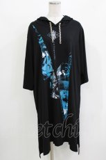 画像1: SEX POT ReVeNGe / チェーンフード半袖プルパーカー  黒 H-26-03-14-1036-SP-TO-KB-ZH (1)