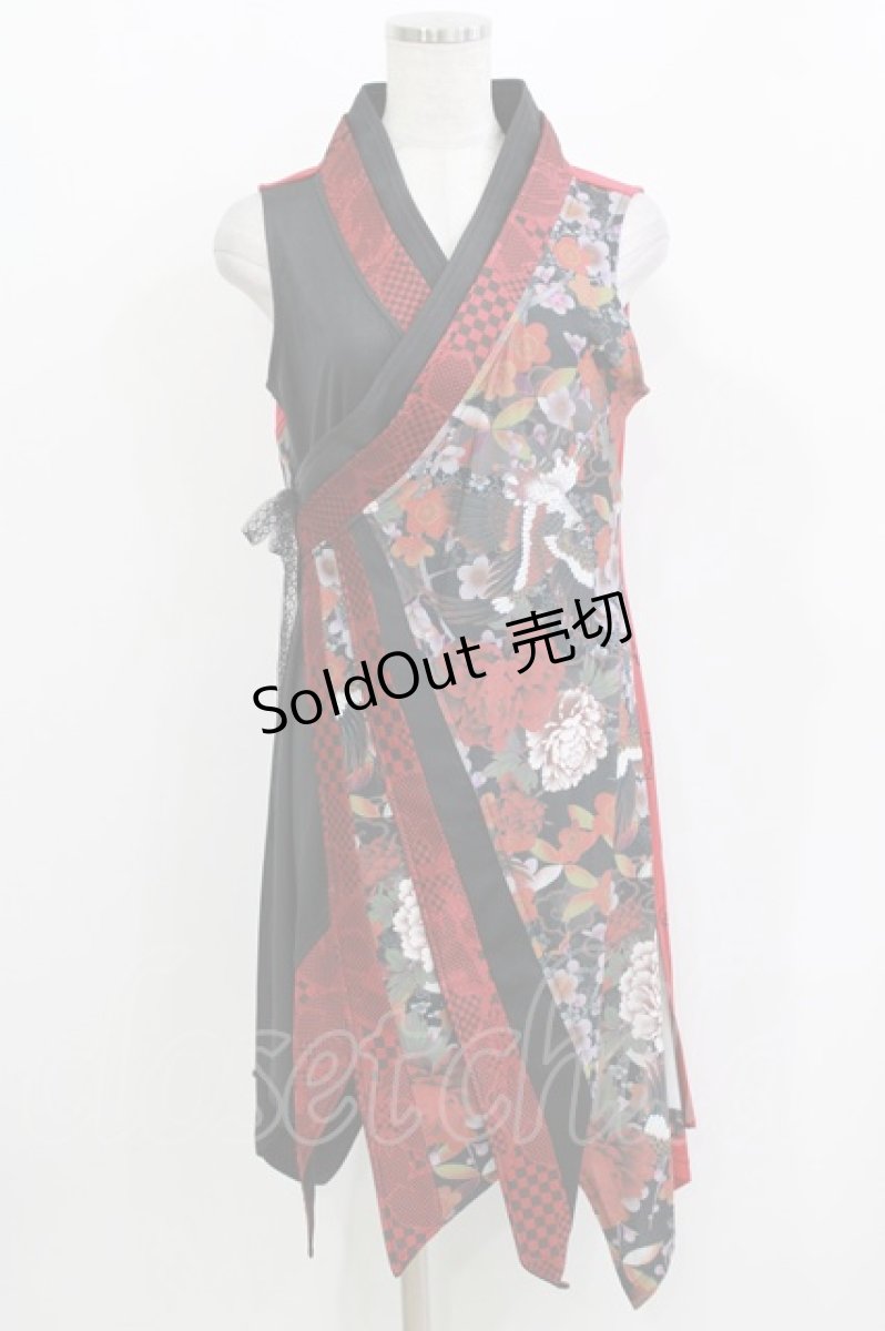 画像1: Qutie Frash / 着物チュニック  レッド H-26-03-14-1039-QU-TO-KB-ZH (1)