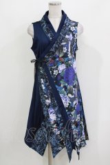 Qutie Frash / 着物チュニック  ブルー H-26-03-14-1040-QU-TO-KB-ZH