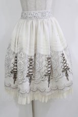 画像1: abilletage / プリンセス柄シフォンスカート  ミディアム丈/オフ H-26-03-14-1005-GO-SK-KB-ZH (1)